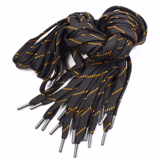 Produttore di accessori per indumenti Lacci per scarpe in twill con cordino piatto in poliestere di alta qualità da 140 cm di lunghezza