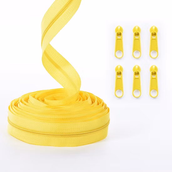 Cierre a catena lunga con cerniera in nylon con rotolo di cerniera a spirale personalizzato 3# 4# 5# 7# 8# 10# per indumenti/borse